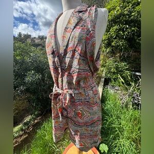 Zimmermann silk multicolor paisley print jumpsuit / romper / playsuit